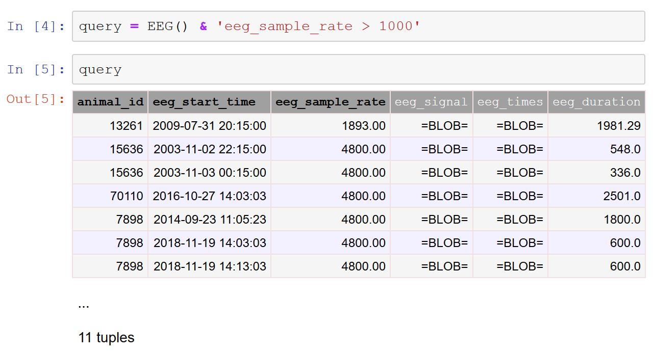 Query object preview